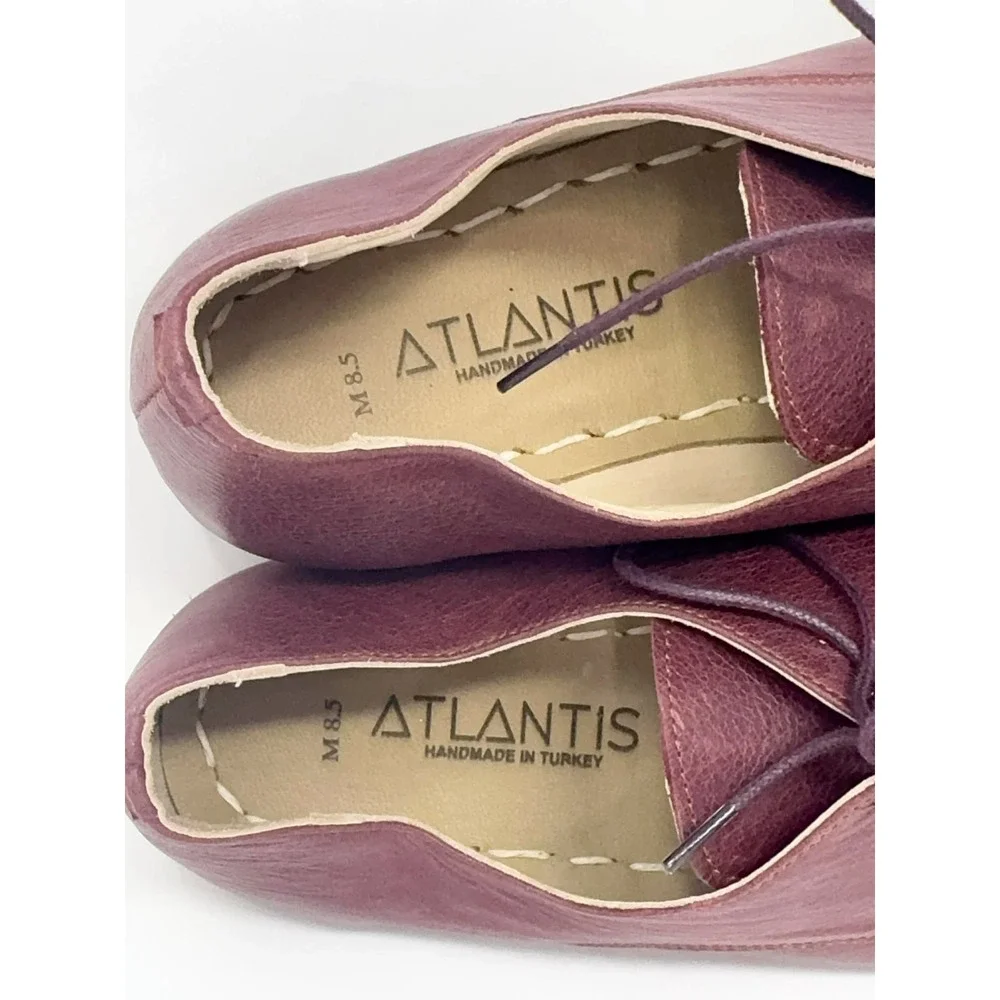 NEW Atlantis Handmade Turkish Shoes Oxford Barefoot Red Women's 8.5 Zero‎ Drop